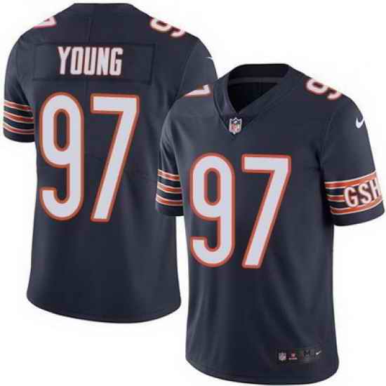 Nike Bears #97 Willie Young Navy Blue Mens Stitched NFL Limited Rush Jersey